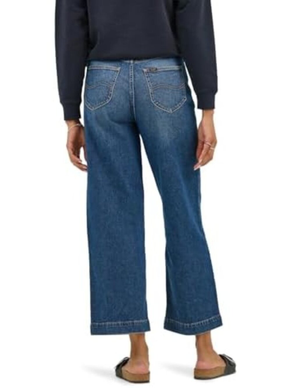 Wide Leg Crop Jeans for Women - 26" Length, Stylish & Comfortable Fit - Picture 3 of 6